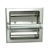 Designers Impressions Satin Nickel Recessed Toilet/Tissue Paper Holder All Metal Contruction - Mounting Bracket Included
