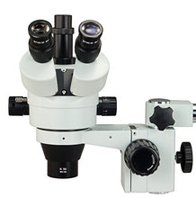 Load image into Gallery viewer, OMAX 3.5X-90X Zoom Single-Bar Boom Stand Trinocular Stereo Microscope and 8W Flourescent Light
