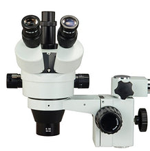 Load image into Gallery viewer, OMAX 3.5X-90X Zoom Trinocular Single-Bar Boom Stand Stereo Microscope with 54 LED Ring Light
