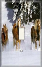 Load image into Gallery viewer, Decorative Light Switch Plate Cover - Snow Horses
