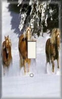 Decorative Light Switch Plate Cover - Snow Horses