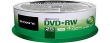 Load image into Gallery viewer, Sony 25DPW47SP DVD+RW 4X 4.7GB Spindle Rewritable DVD, 25-Pack
