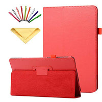 Uliking Folio Case for Samsung Galaxy Tab S4 10.5 Inch 2018 (SM-T830/SM-T835/T837), Slim Lightweight PU Leather Stand Full Body Protective Cover Book Shell with Pencil Holder [Auto Wake/Sleep], Red