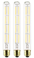 Bulbright Vintage Tubular LED Filament Bulb Dimmable T30 8W LED Light Bulb, E26 Base, Clear Warm White 2700K, 70W Equivalent, 110-120VAC, Dimmable (Pack of 3)