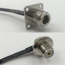 Load image into Gallery viewer, 12 inch RG188 N FLANGE FEMALE to UHF Female Angle Bulkhead Pigtail Jumper RF coaxial cable 50ohm Quick USA Shipping
