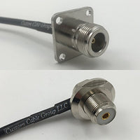 12 inch RG188 N FLANGE FEMALE to UHF Female Angle Bulkhead Pigtail Jumper RF coaxial cable 50ohm Quick USA Shipping
