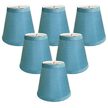 Load image into Gallery viewer, Royal Designs CS-1006-5BLU-6 Clip On Empire Chandelier Lamp Shade, 3&quot; x 5&quot; x 4.5&quot;, Blue, Set of 6
