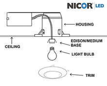 Load image into Gallery viewer, Nicor Lighting 6 Inch Oil Rubbed Bronze Recessed Shower Trim With Glass Fresnel Lens (17502 Ob)
