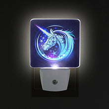 Load image into Gallery viewer, Naanle Set of 2 Galaxy Unicorn Stars Magic Neon Glowing Auto Sensor LED Dusk to Dawn Night Light Plug in Indoor for Adults
