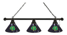 Load image into Gallery viewer, Holland Bar Stool Notre Dame (Shamrock) 3 Shade Billiard Light with Black Fixture
