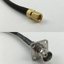 Load image into Gallery viewer, 12 inch RG188 SMC FEMALE to BNC Flange Female Pigtail Jumper RF coaxial cable 50ohm Quick USA Shipping
