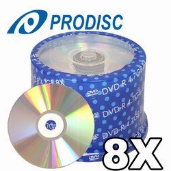 50 Prodisc Spin-X 8X DVD-R 4.7GB Shiny Silver