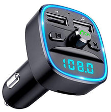 Load image into Gallery viewer, [Upgraded] COMSOON Bluetooth FM Transmitter for Car, Bluetooth Car Adapter MP3 Player FM Transmitter, Hands-Free Calling, Dual USB Ports (5V/2.4A &amp; 1A), LED Screen, Support SD/TF Card USB Flash Drive

