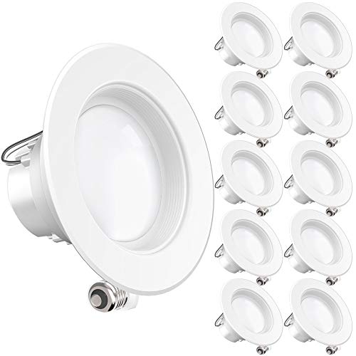 Sunco Lighting 10 Pack 4 Inch LED Recessed Downlight, Baffle Trim, Dimmable, 11W=60W, 4000K Cool White, 660 LM, Damp Rated, Simple Retrofit Installation - UL + Energy Star