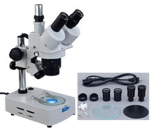 Load image into Gallery viewer, OMAX 10X-20X-30X-60X Trinocular Stereo Microscope with Dual Illumination System
