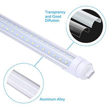 Load image into Gallery viewer, FALANFA 8ft R17D Rotatable HO Base led Tube Light 65W,270 Degree V Shaped LED Chip Bulbs,T8 6000K Cool White,Clear Cover,85V-265V,Dual-Ended Powered(Pack of 4
