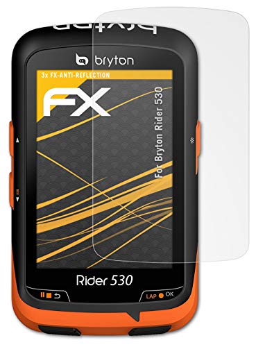 atFoliX Screen Protector Compatible with Bryton Rider 530 Screen Protection Film, Anti-Reflective and Shock-Absorbing FX Protector Film (3X)