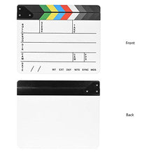 Load image into Gallery viewer, Professional Studio Camera Photography Video Acrylic Clapboard Dry Erase Director Film Movie Clapper Board Slate with Color Sticks(9.6x11.7&quot; /25x30cm), White

