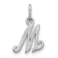 14kw Casted Initial M Charm, 14 kt White Gold