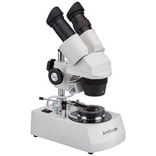 Load image into Gallery viewer, AmScope SE305-P-DK Binocular Stereo Microscope, WF10x Eyepieces, 10X and 30X Magnification, 1X and 3X Objectives, Upper and Lower Halogen Lighting, Reversible Black/White Stage Plate, Arm Stand, 120V,
