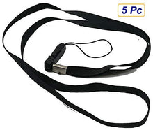 Load image into Gallery viewer, 5 pcs Black Neck Strap Band Lanyard for USB Flash/Pen Drives, Cell Phone, mp3, mp4 and Other Lightweight (Under 50 Grams) Electronic Devices
