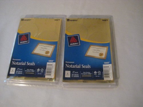 Inkjet Print or Write Notarial Seals, 44/Pack [Set of 2]