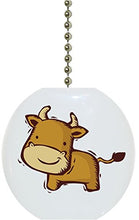 Load image into Gallery viewer, Kids Bull Farm Animal Solid Ceramic Fan Pull
