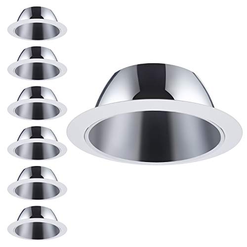 Torchstar 6 Inch Recessed Can Light Trim With Aluminum Reflector, For 6 Inch Recessed Can, Detachabl