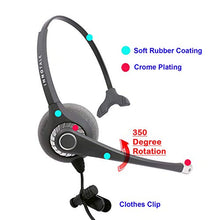 Load image into Gallery viewer, RJ9 Headset - Best Sound Phone Headset Compatible with Cisco Avaya Panasonic, Virtual Compatibility RJ9 Quick Disconnect Headset Cord Compatible with Plantronics QD
