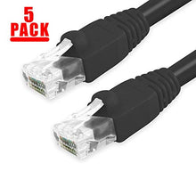 Load image into Gallery viewer, GRANDMAX CAT6A 25&#39; FT Black RJ45, 550MHz, UTP Ethernet Network Patch Cable Snagless/Molded Bubble Boot, 5 Pack
