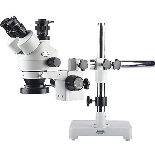 KOPPACE 7X-45X,Trinocular Stereo Microscope,0.5X CTV Interface,Phone Repair Stereo Microscope,Single arm Bracket,WF10X Eyepieces
