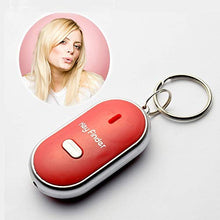 Load image into Gallery viewer, Whistle Key Finder with LED Flashlight Beeping Remote Keyfinder Wallet Locator Keyring Item Tracker Anti-Lost Device for Phone, Keys, Luggage, Wallets, More (Red)
