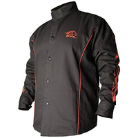 Black Stallion BSX FR Welding Jacket - Black w/Red Flames - Medium