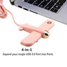 Load image into Gallery viewer, Creative Lightweight Multi Port USB Hub Aircraft Plane Shape for MacBook Mac Pro &amp; Mini, Multiple 4 Ports Powered USB 2.0 Hub Splitter for PC Computer Laptop DIGISKYJOY (Pink)
