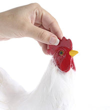 Load image into Gallery viewer, Standing White Feathered Artificial Rooster with Attached Wire
