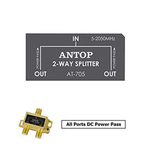 Load image into Gallery viewer, ANTOP ANTENNA 43235-116317 2 Way TV Signal Splitter,ANTOP Digital Coax Cable Splitter 2GHz- 5-2050MHz High Performance for Satellite/Cable TV Antenna
