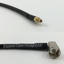Load image into Gallery viewer, 12 inch RG188 MMCX Male to F Male Angle Pigtail Jumper RF coaxial Cable 50ohm Quick USA Shipping
