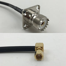 Load image into Gallery viewer, 12 inch RG188 UHF Female Flange to SMC Female Angle Pigtail Jumper RF coaxial cable 50ohm Quick USA Shipping
