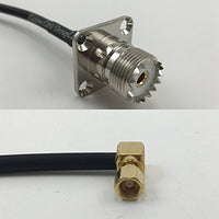 12 inch RG188 UHF Female Flange to SMC Female Angle Pigtail Jumper RF coaxial cable 50ohm Quick USA Shipping