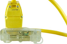 Load image into Gallery viewer, TRC 14880 226-6 12/3-Gauge Shockshield GFCI Protected Right Angle Plug Tri-Cord with 3-Lighted Outlets, Yellow
