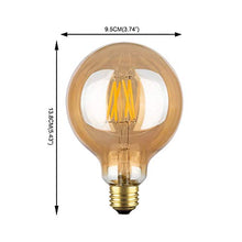 Load image into Gallery viewer, LED Vintage Antique Edison Bulb G30 8W LED Light Filament Bulb, Large Globe Bulb, E26 Base, Warm White 2700K, 70Watts Equivalent, 110-120VAC, Dimmable (8 Watt)
