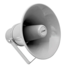 Load image into Gallery viewer, Indoor Outdoor PA Horn Speaker - 9.7 Inch 20-Watt Power Compact Loud Sound Megaphone w/ 400Hz-5KHz Frequency, 8 Ohm, 70V Transformer, Mounting For 70V Audio System - PyleHome PHSP101T (Gray) Grey
