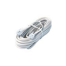 Load image into Gallery viewer, 25&#39; FT Phone Cord White Modular Line RJ-11 RJ11 4-Wire with Plug Connector Each End Flat Telephone Cord Cable 6P4C Phone Cord Cross-Wired for VoIP Cable Line Connector
