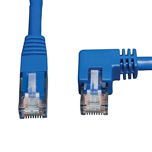 Tripp Lite Cat6 Gigabit Molded Patch Cable (RJ45 Right Angle M to RJ45 M) Blue, 5-ft.(N204-005-BL-RA)