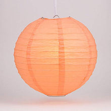 Load image into Gallery viewer, Quasimoon PaperLanternStore.com 14 Inch Peach Even Ribbing Round Paper Lantern (10 Pack)
