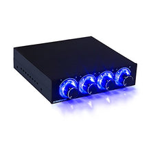 Load image into Gallery viewer, Kingwin FPX-001 Fan Controller 4 Channel w/ LED. Controls up to 4 Sets of PC Computer Fans, Independent Turn Knob Control, and Fits 3.5 Inch Drive Bay. Easy Setup, and Easy Control of Your Cooling Fan
