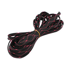 Load image into Gallery viewer, Aexit 10mm Dia Tube Fittings Tight Braided PET Expandable Sleeving Cable Wrap Sheath Black Pink Microbore Tubing Connectors 10M Length
