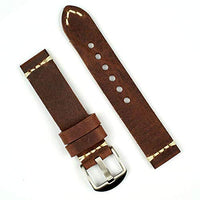 B & R Bands 20mm Russet Italian Vintage Leather Watch Band Strap - Small Length