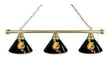 Load image into Gallery viewer, Ferris State 3 Shade Billiard Light with Brass Fixture by Holland Bar Stool

