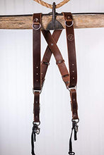 Load image into Gallery viewer, HoldFast Gear Money Maker Water Buffalo Leather Large Two-Camera Harness, Burgundy
